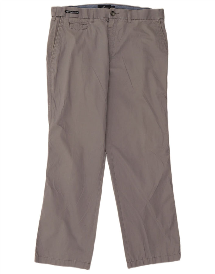 Calça chino reta masculina Marks & Spencer Blue Harbor W36 L29 cinza