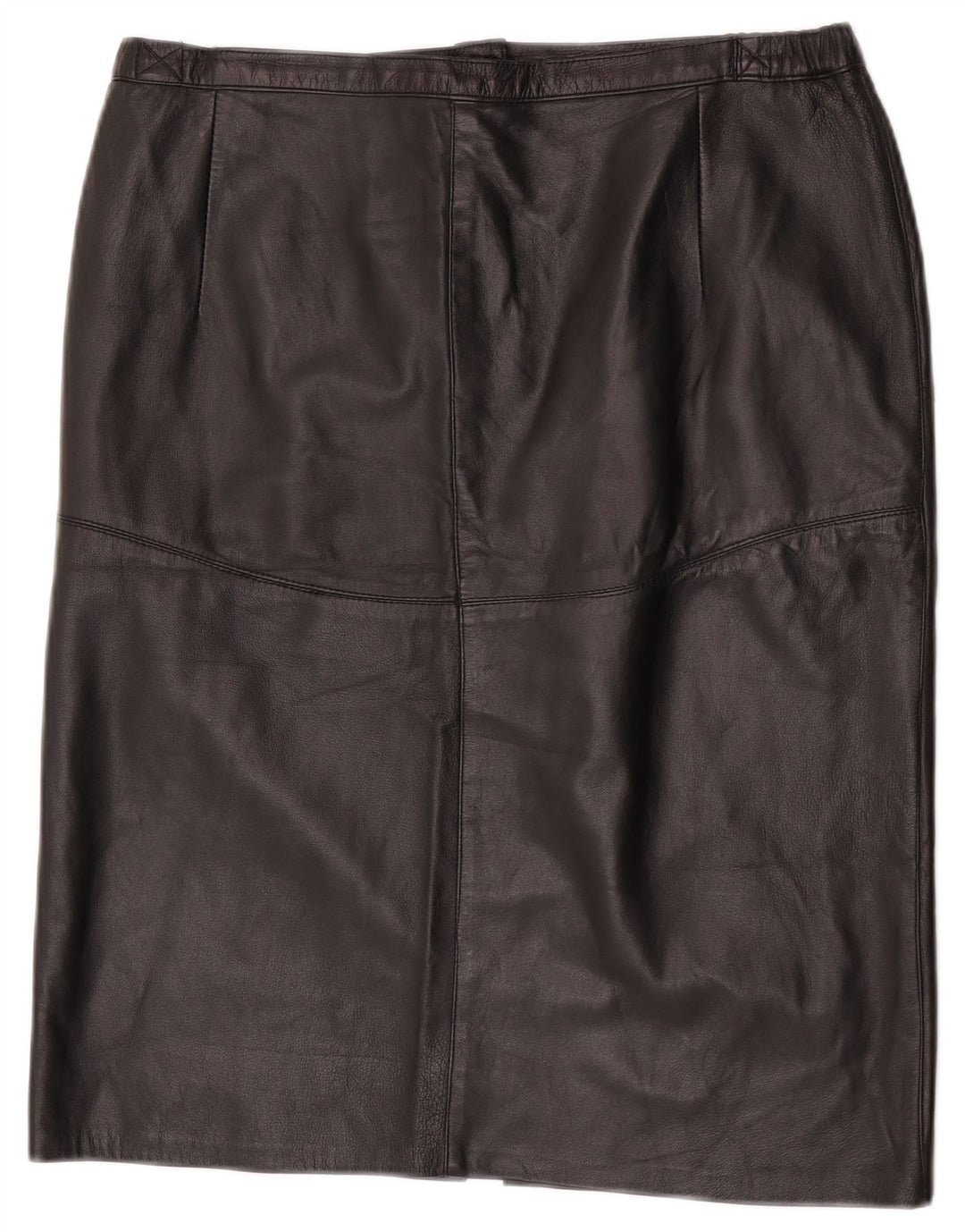 Saia de couro feminina vintage W34 grande preta
