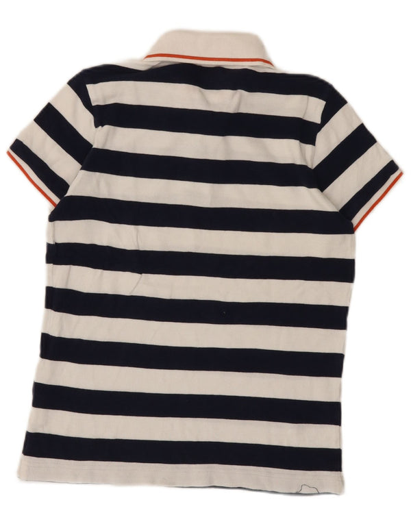 Polo Benetton Boys 10-11 Anos XL Azul Marinho Listrado Algodão