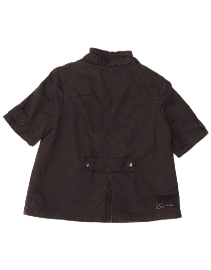 Jaqueta bomber feminina de manga curta G-Star UK 10 algodão preto pequeno