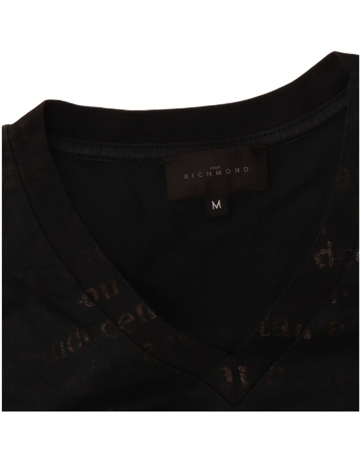 Camiseta masculina gráfica Richmond Top médio preto