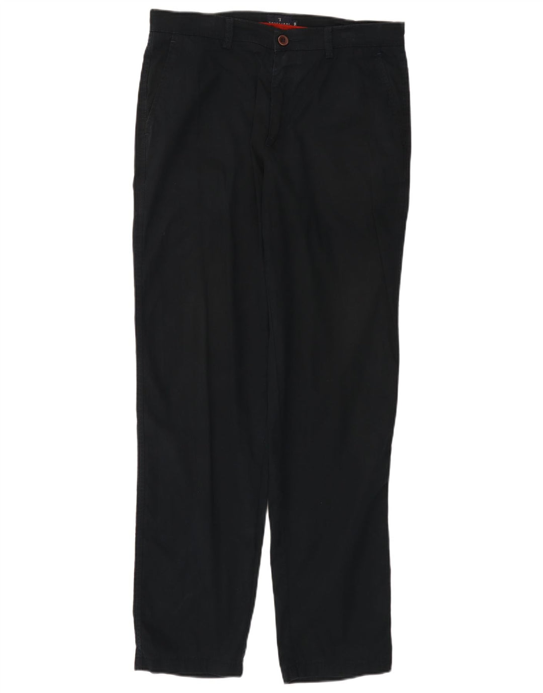 Calça chino reta masculina TRUSSARDI IT 50 grande W30 L31 azul marinho