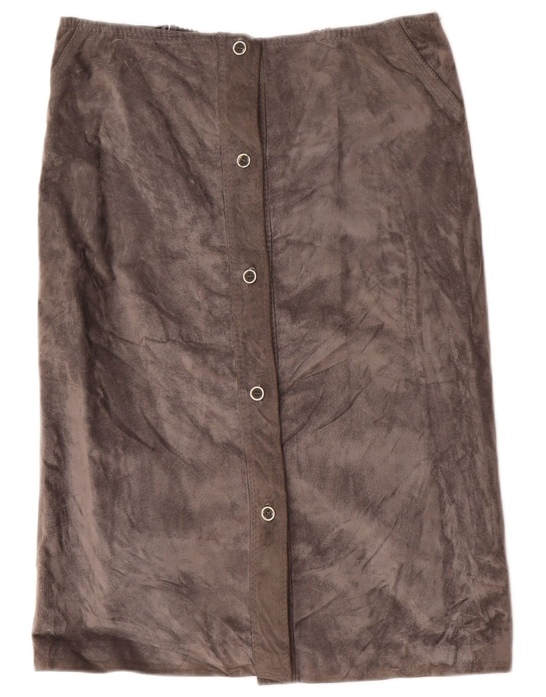 Saia reta feminina vintage de camurça IT 46 grande W30 cinza