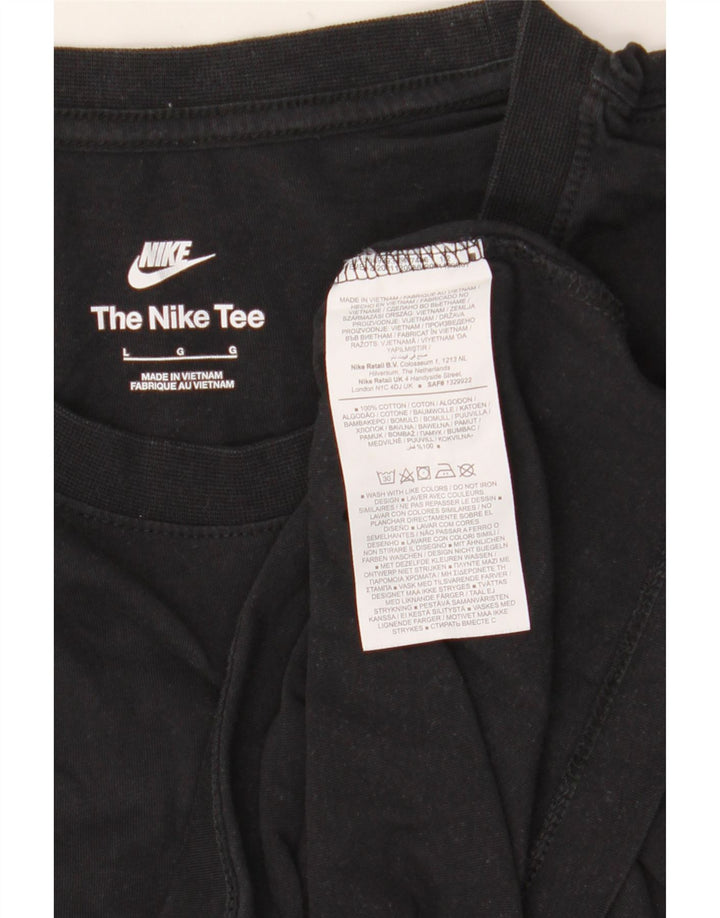Camiseta gráfica masculina NIKE Top grande de algodão preto
