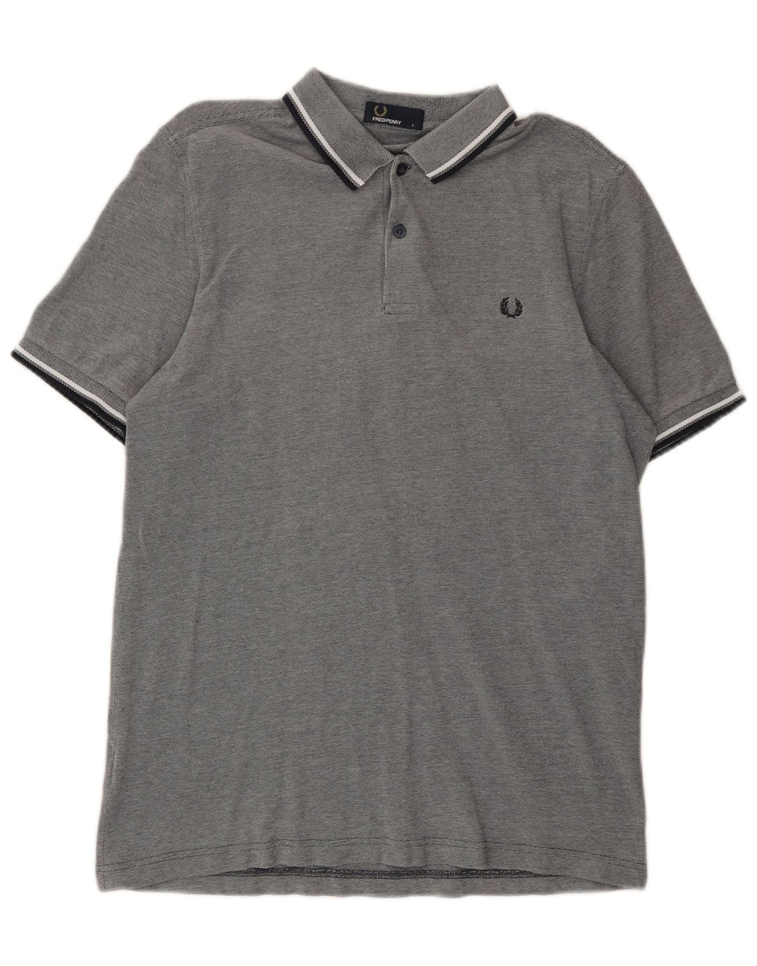 Camisa polo masculina Fred Perry grande algodão cinza