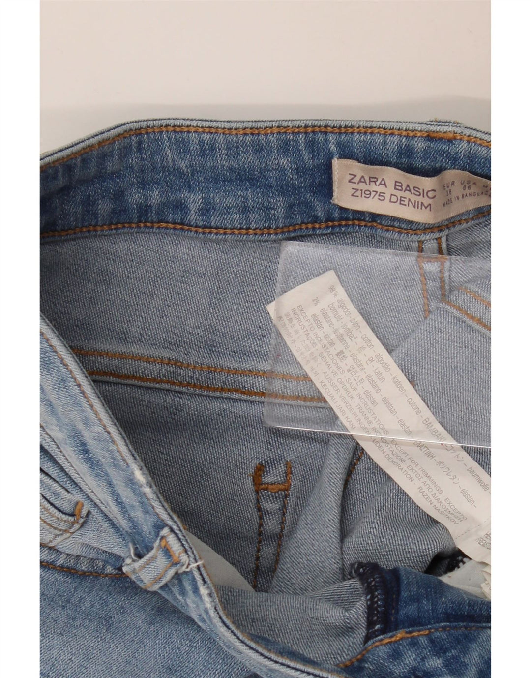 Zara Jeans skinny feminino desgastado UE 38 pequeno W28 L27 algodão azul