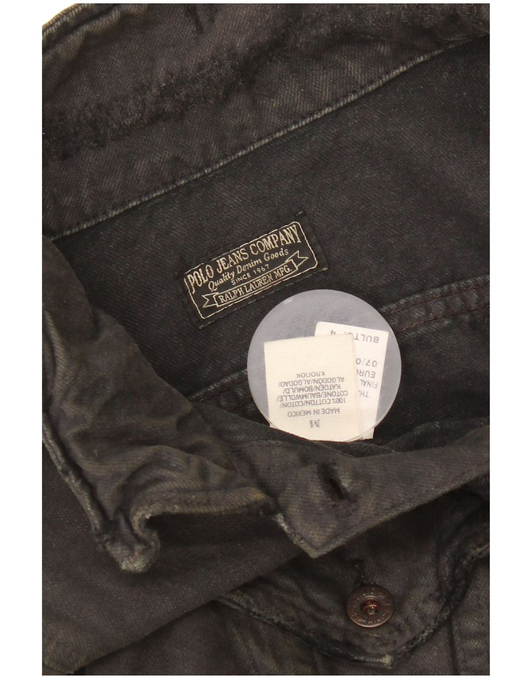 Jaqueta jeans feminina Polo Ralph Lauren com corte desgastado Reino Unido 14 médio preto