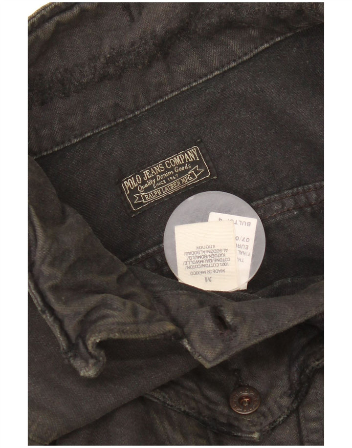 Jaqueta jeans feminina Polo Ralph Lauren com corte desgastado Reino Unido 14 médio preto
