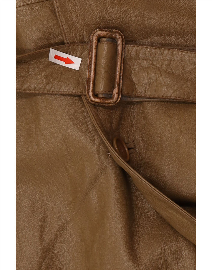 Casaco impermeável masculino de couro vintage IT 46 couro marrom pequeno