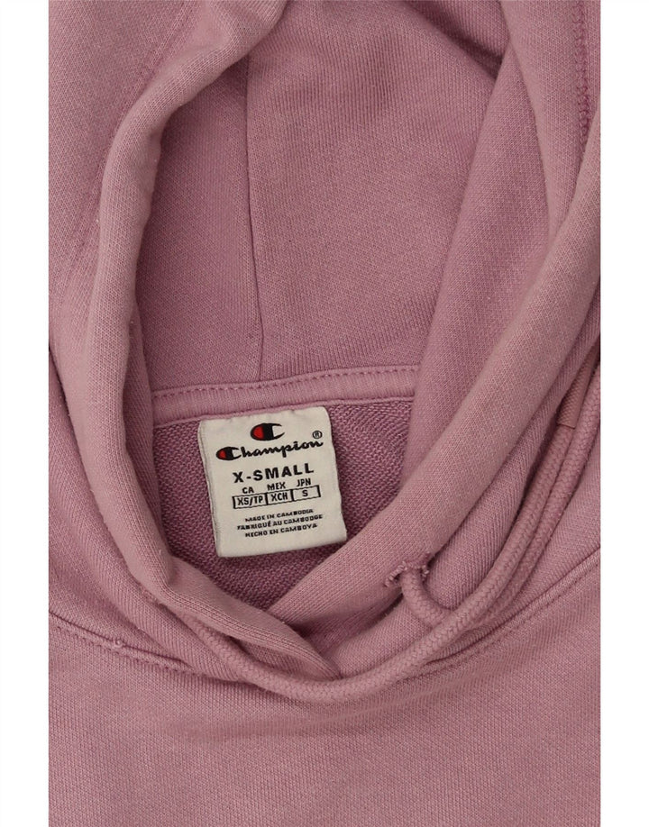 CHAMPION Suéter feminino com capuz grande e gráfico UK 6 XS rosa