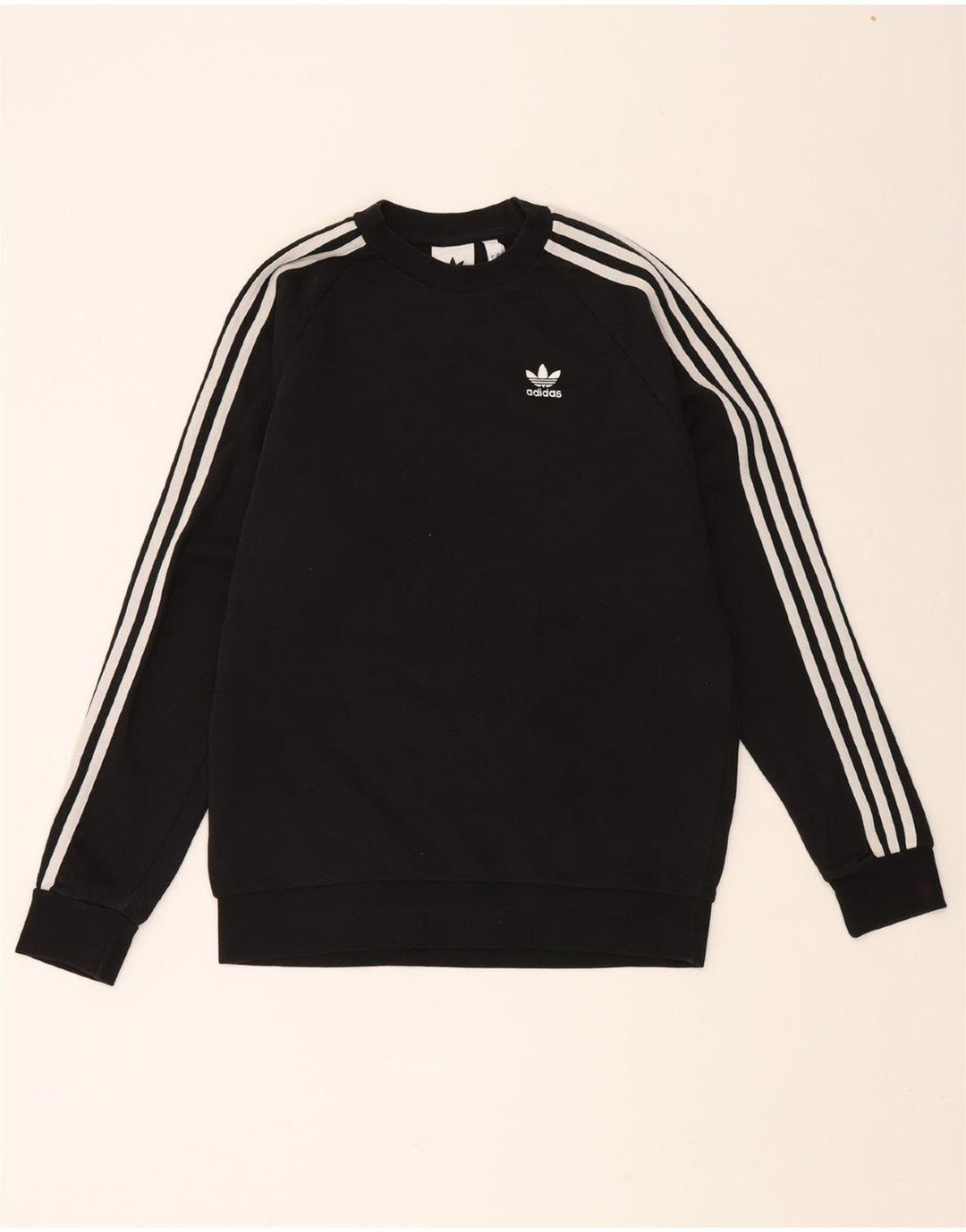 ADIDAS Mens Moletom Jumper Pequeno Algodão Preto