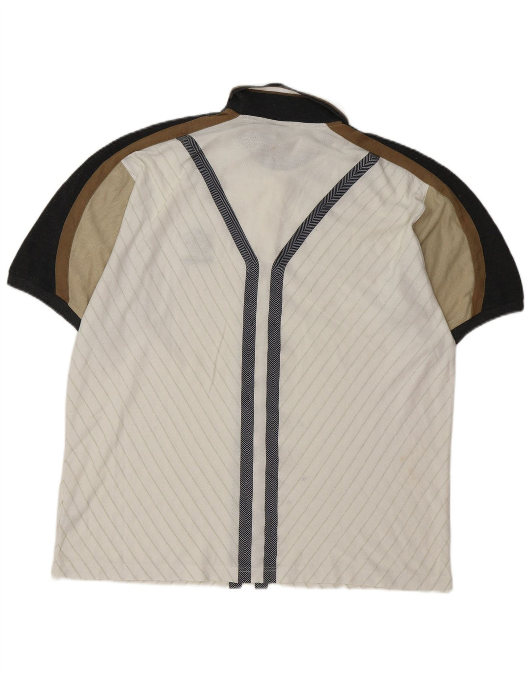 Camisa polo masculina LOTTO XL branca em poliéster colorido