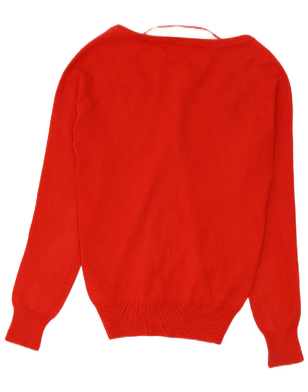 Suéter cardigã feminino Zara Reino Unido 10 pequeno algodão vermelho