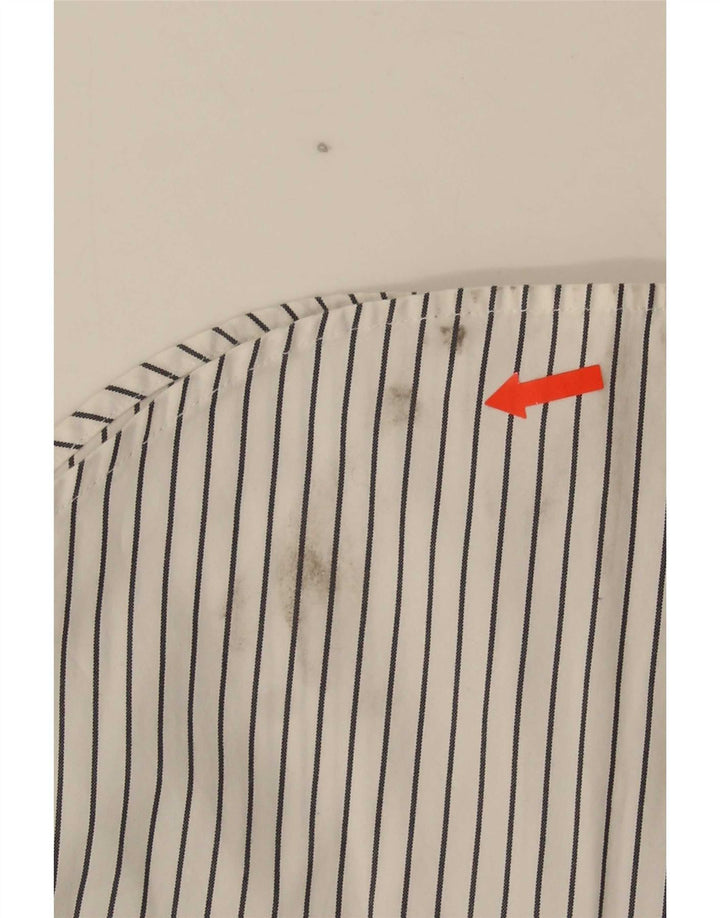 Camisa feminina Ralph Lauren EUA 6 algodão listrado branco médio