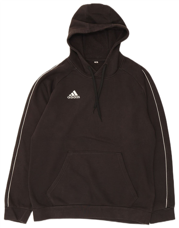 Adidas Mens Hoodie Jumper Médio Algodão Preto
