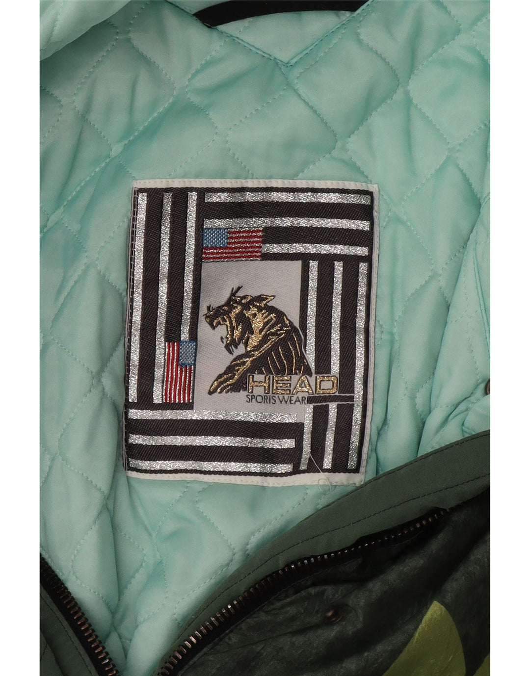 Jaqueta corta-vento feminina HEAD UK 14 verde médio colorblock