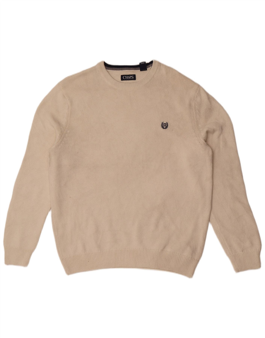 Suéter masculino Chaps com gola redonda, grande algodão branco