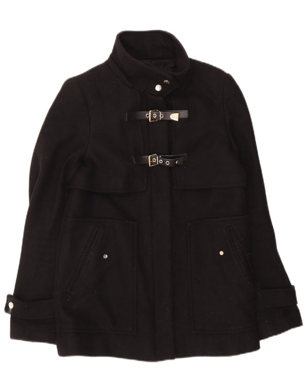 Sobretudo feminino Zara UK 10 pequeno poliéster preto