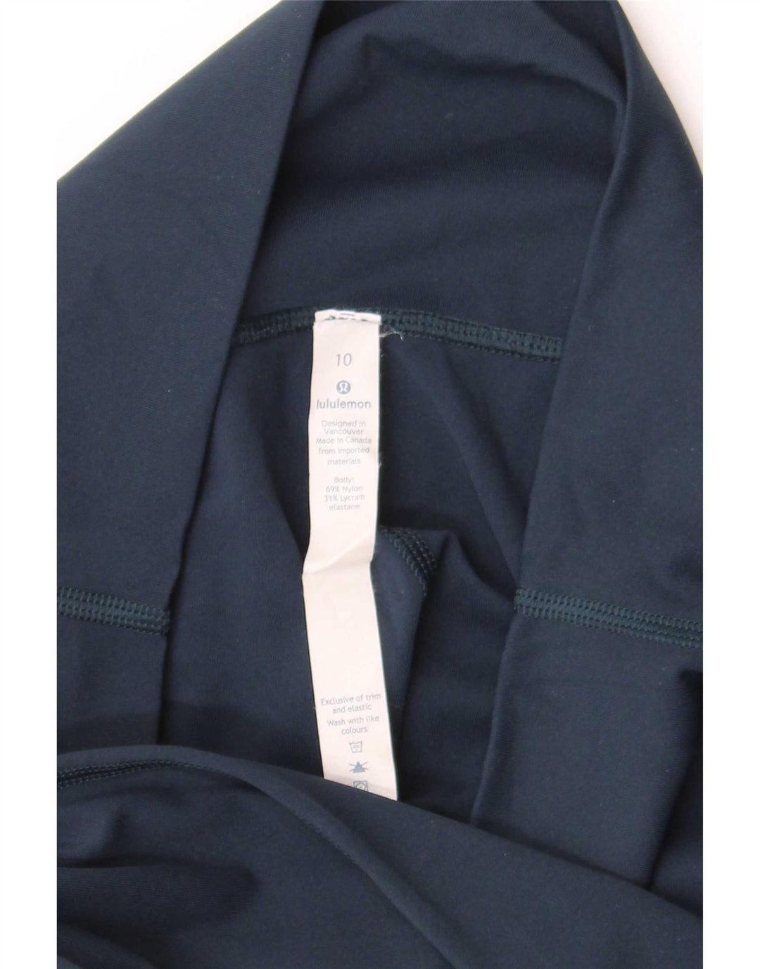 Lululemon Leggings capri feminino EUA 10 grande nylon azul marinho