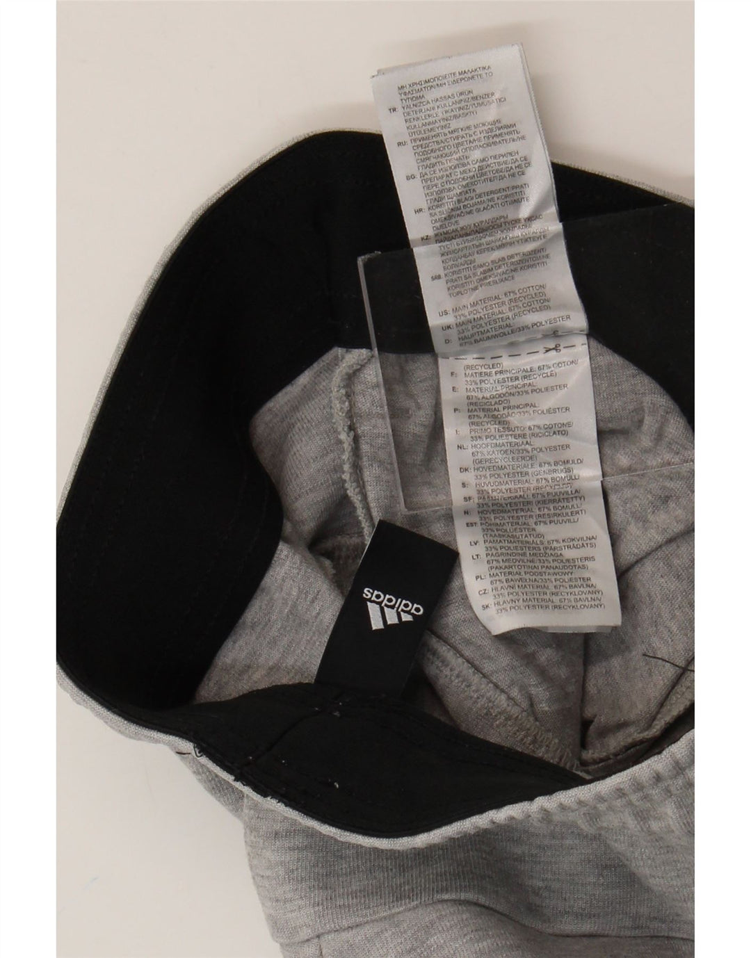 Adidas Mens Treino Calças Joggers Pequeno Algodão Cinza