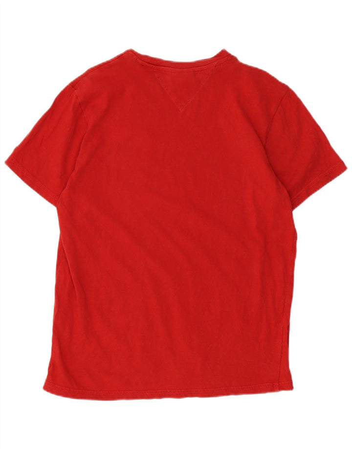 Camiseta masculina Tommy Hilfiger com estampa gráfica pequena vermelha