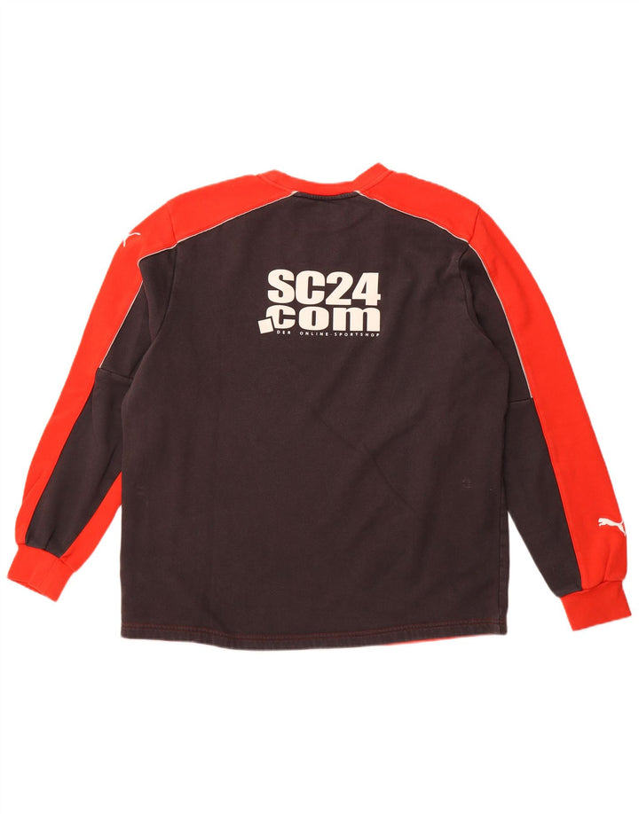 PUMA moletom gráfico masculino jumper grande algodão colorblock vermelho