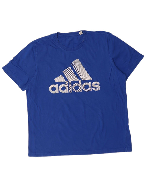 Adidas Camiseta Masculina Graphic Top Grande Algodão Azul