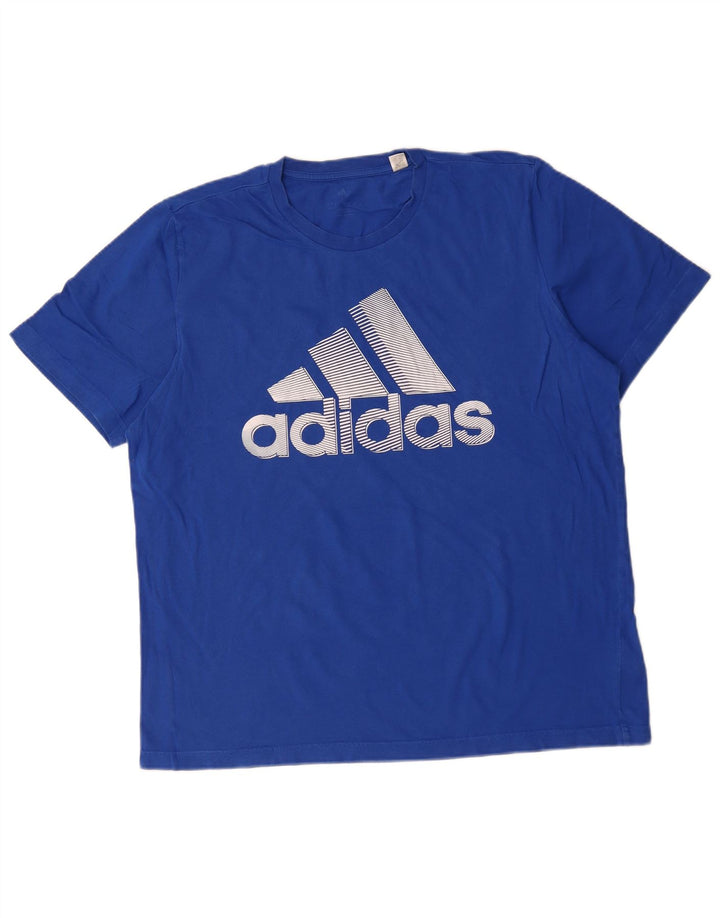 Adidas Camiseta Masculina Graphic Top Grande Algodão Azul