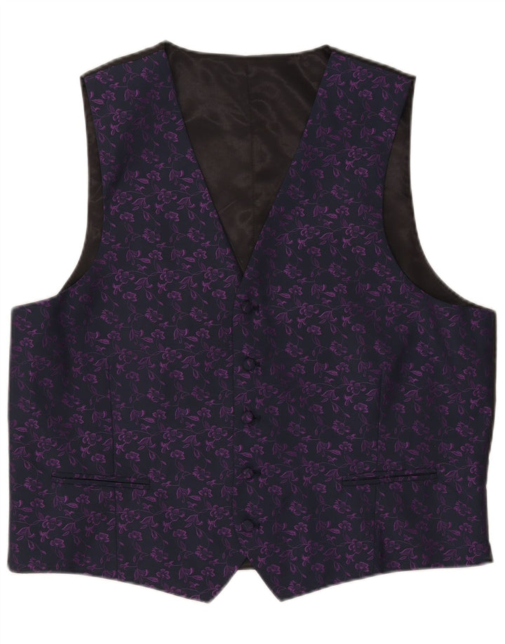 Colete masculino C&A Canda Regular Fit IT 56 XL azul marinho floral poliéster