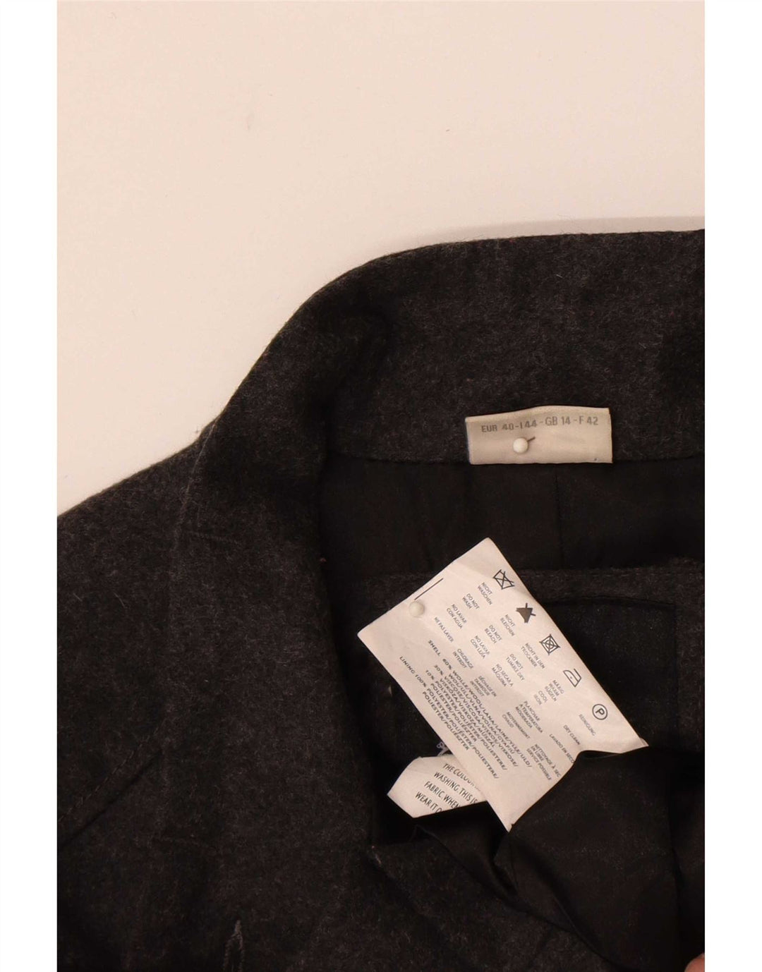 Jaqueta blazer feminina de manga curta Street One Reino Unido 14 grande lã cinza