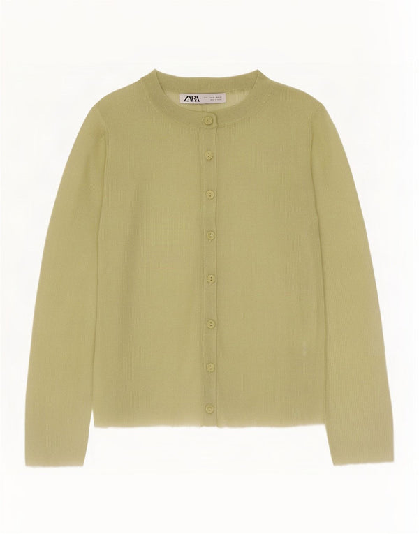 Suéter cardigã feminino grande da Zara Reino Unido 10 pequeno verde