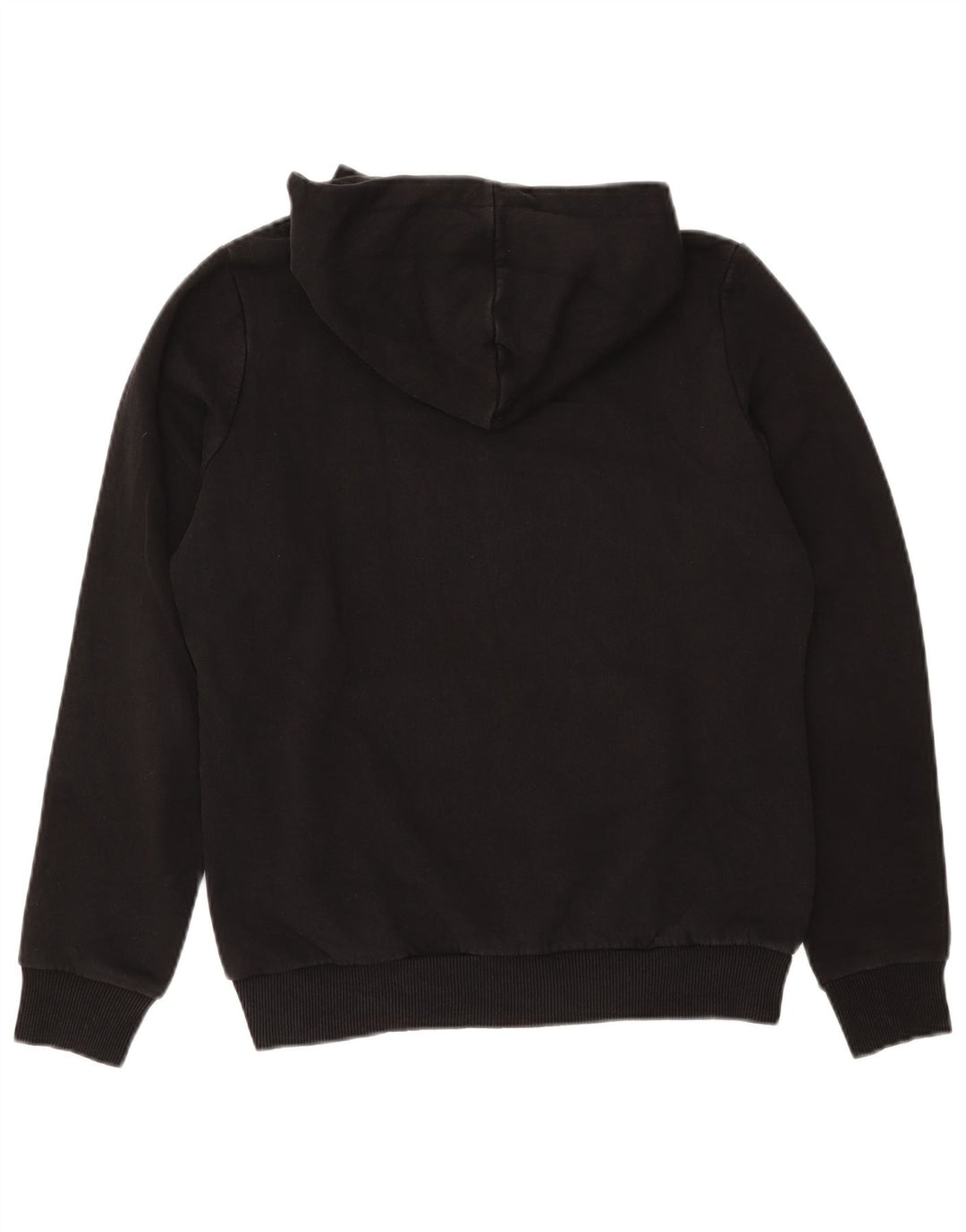 PUMA feminino gráfico moletom com capuz UK 14 médio algodão preto