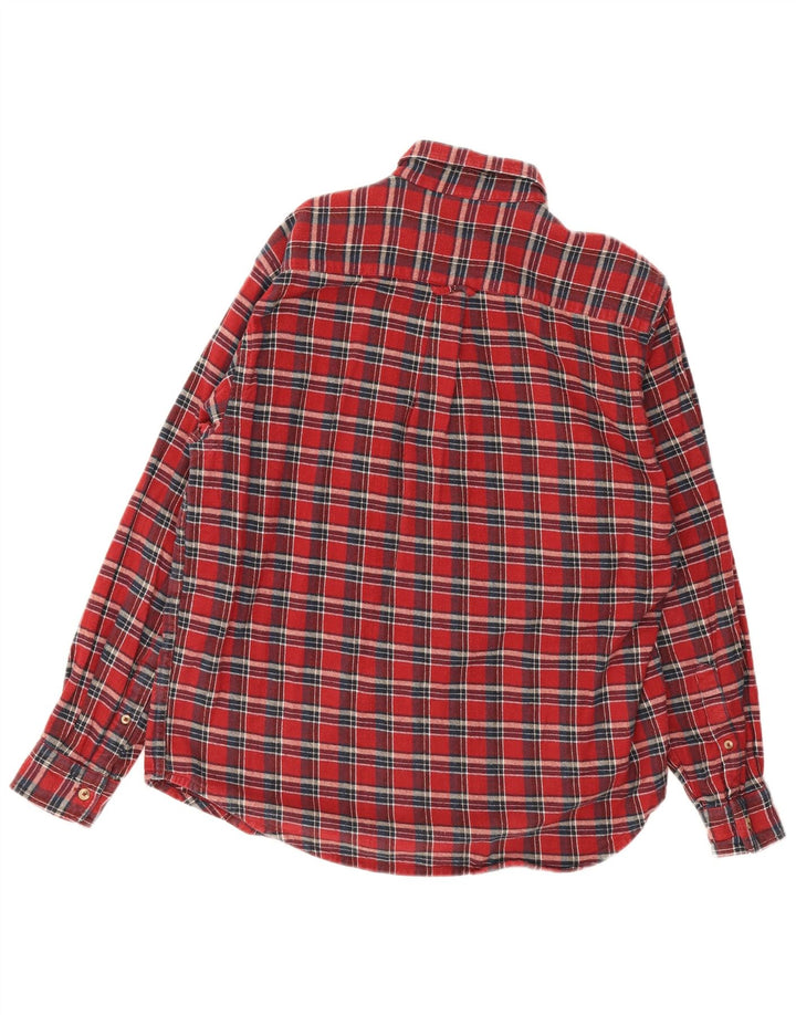 Camisa feminina de flanela Green Leaves grande algodão xadrez vermelho
