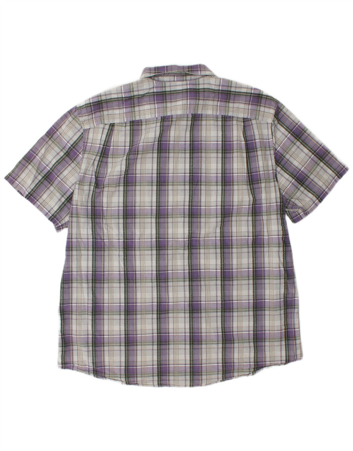 Camisa masculina de manga curta EDDIE BAUER Classic Fit XL roxo xadrez