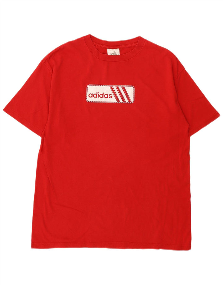 Adidas Mens Graphic T-Shirt Top Médio Algodão Vermelho