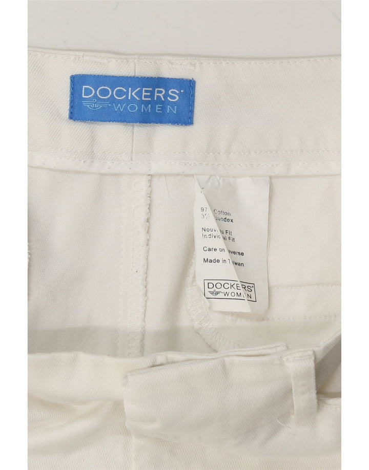 Calça capri feminina DOCKERS reta W28 L22 algodão branco