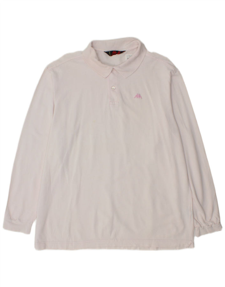 Camisa polo masculina de manga comprida Kappa XL rosa algodão