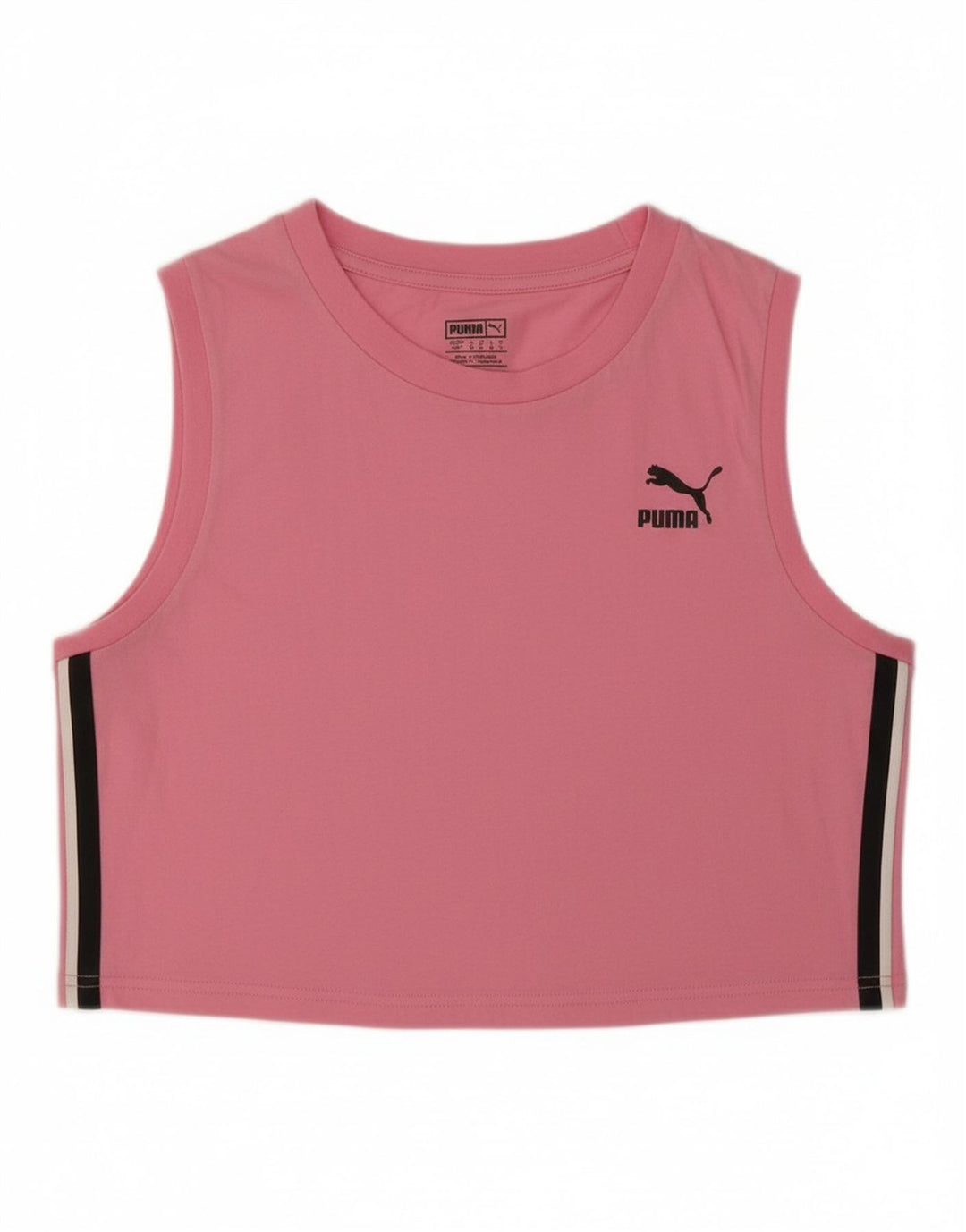 PUMA Womens Crop Vest Top UK 12 Médio Rosa