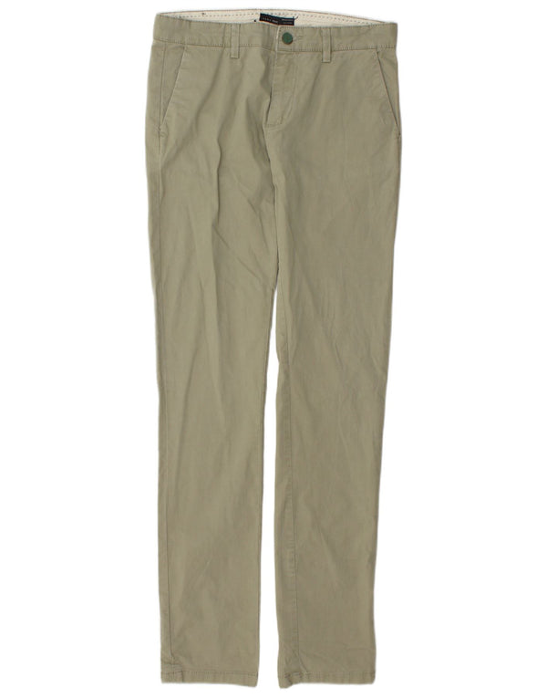 Zara Mens Slim Chino Calças EU 36 XS W29 L34 Algodão Cáqui