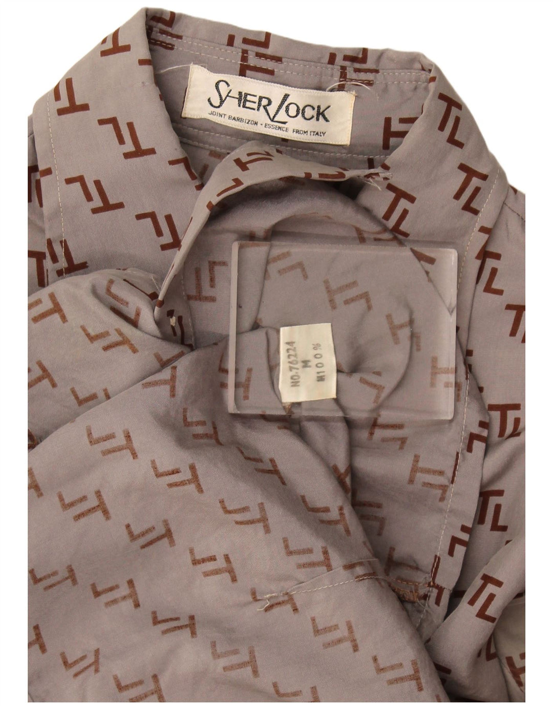 Camisa gráfica feminina vintage UK 12 cinza médio