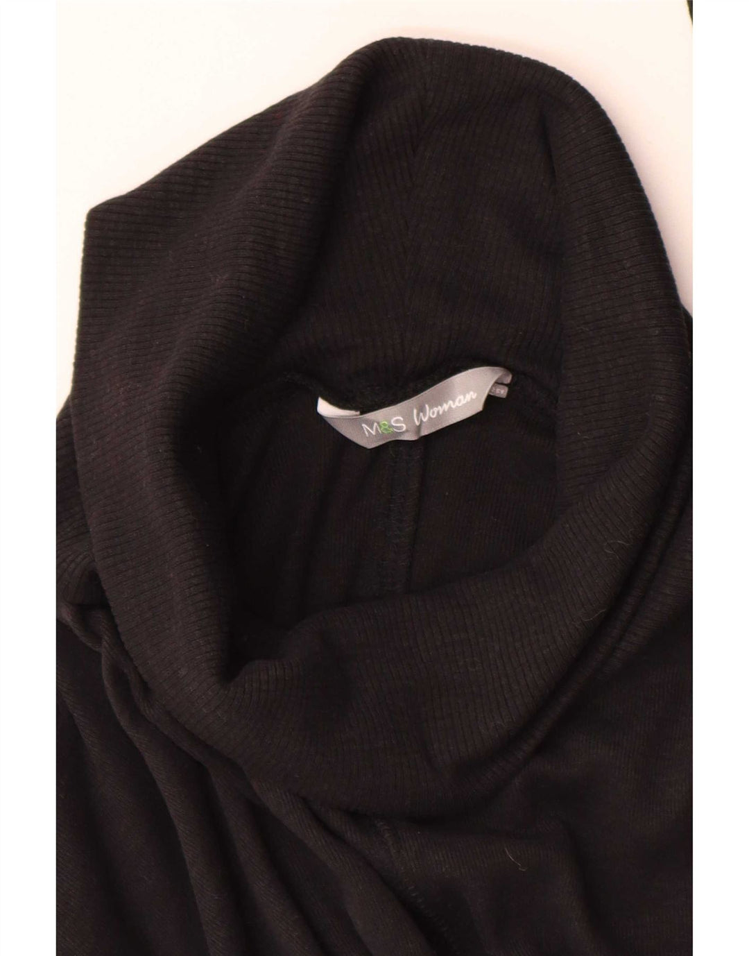 Suéter feminino Marks & Spencer Longline com gola redonda Reino Unido 10 pequeno preto