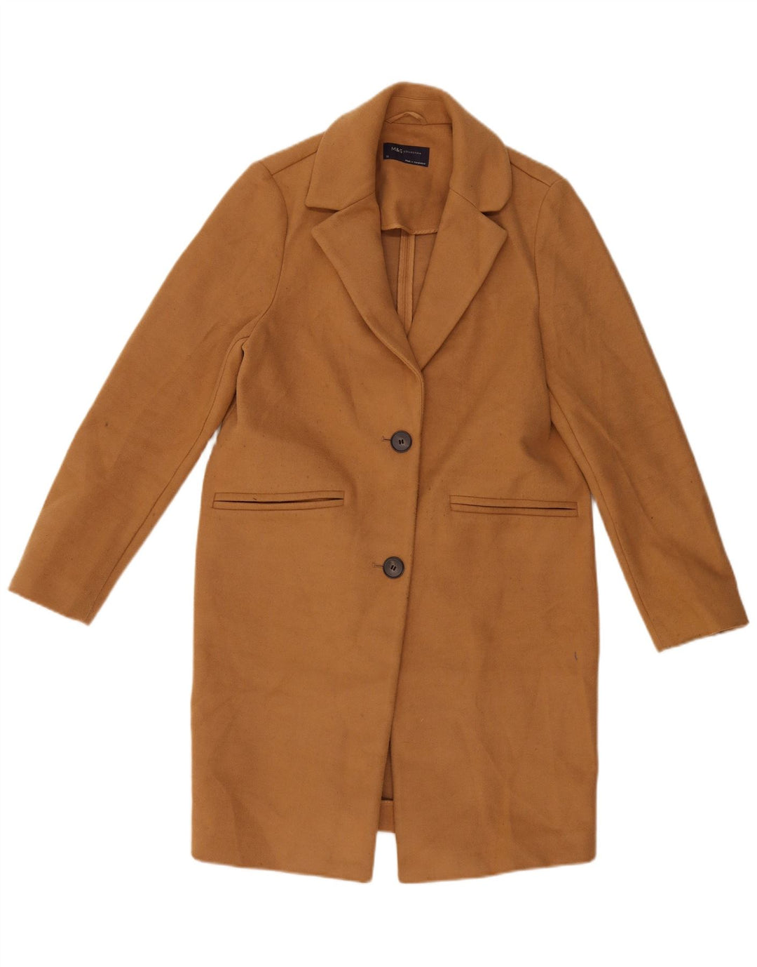 Sobretudo feminino Marks & Spencer UK 10 pequeno poliéster bege