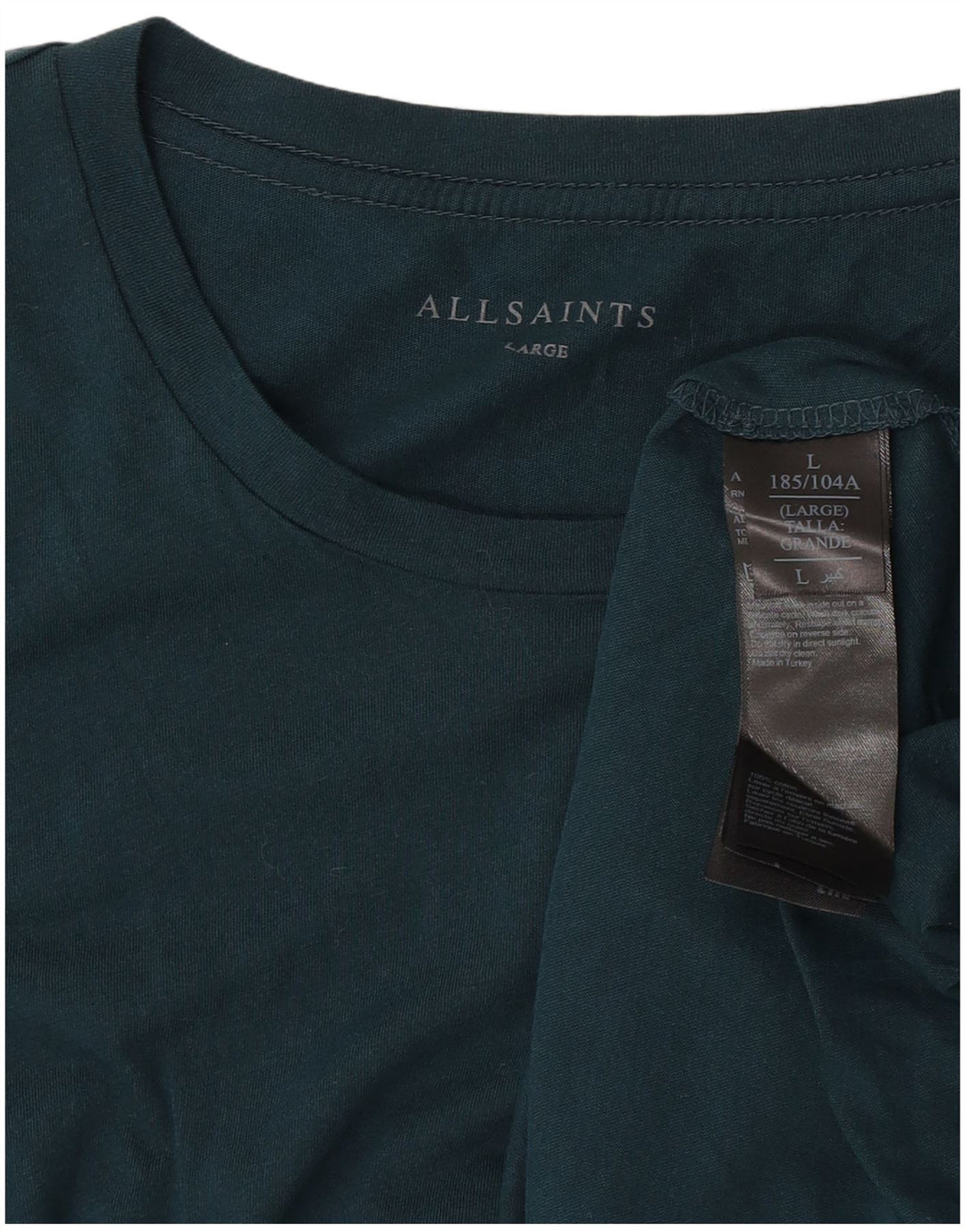Camiseta masculina ALL SAINTS Top grande de algodão verde