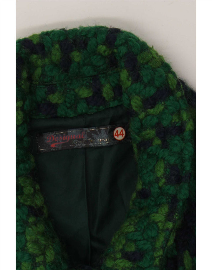 Sobretudo feminino Desigual EU 44 XL poliéster geométrico verde