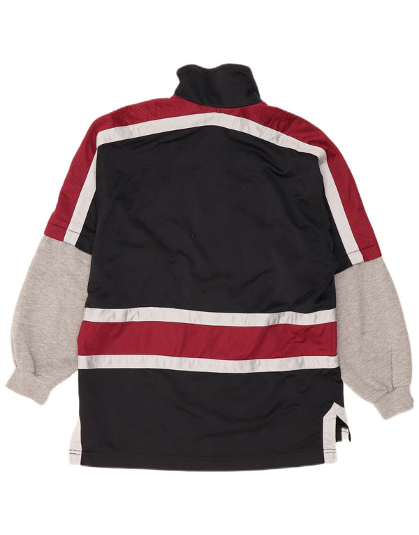 LOTTO Mens Loose Fit Tracksuit Top Jacket UK 36/38 Small Black Colourblock