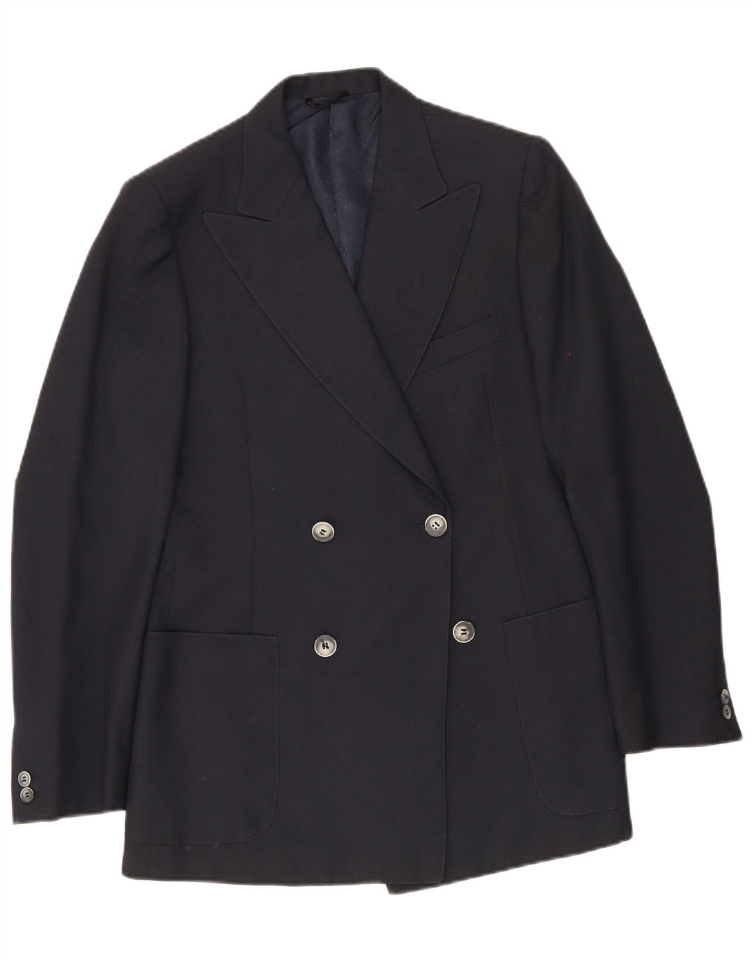 Jaqueta blazer masculina vintage com peito duplo IT 48 azul marinho médio
