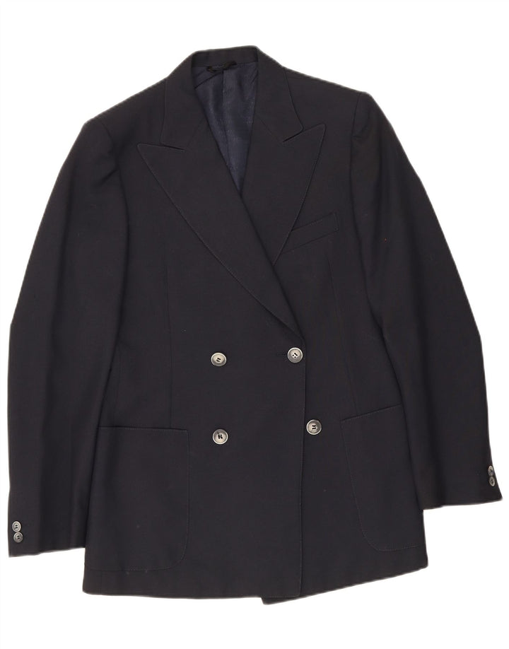 Jaqueta blazer masculina vintage com peito duplo IT 48 azul marinho médio