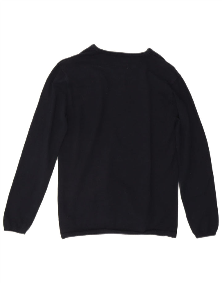 Suéter ZARA Boys com decote em V 11-12 anos azul marinho algodão