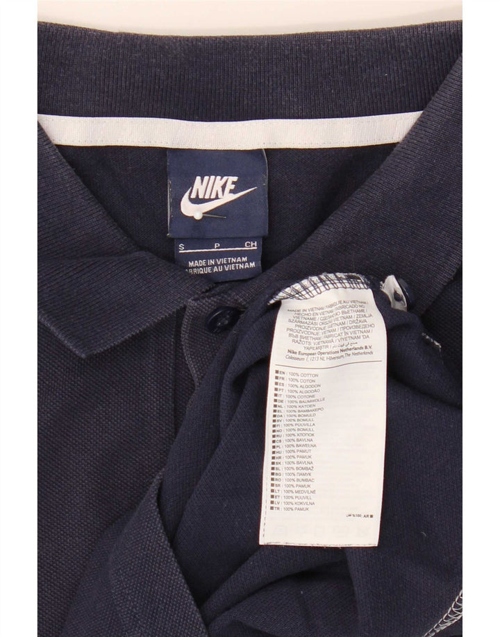 Camisa polo masculina Nike pequena algodão azul marinho