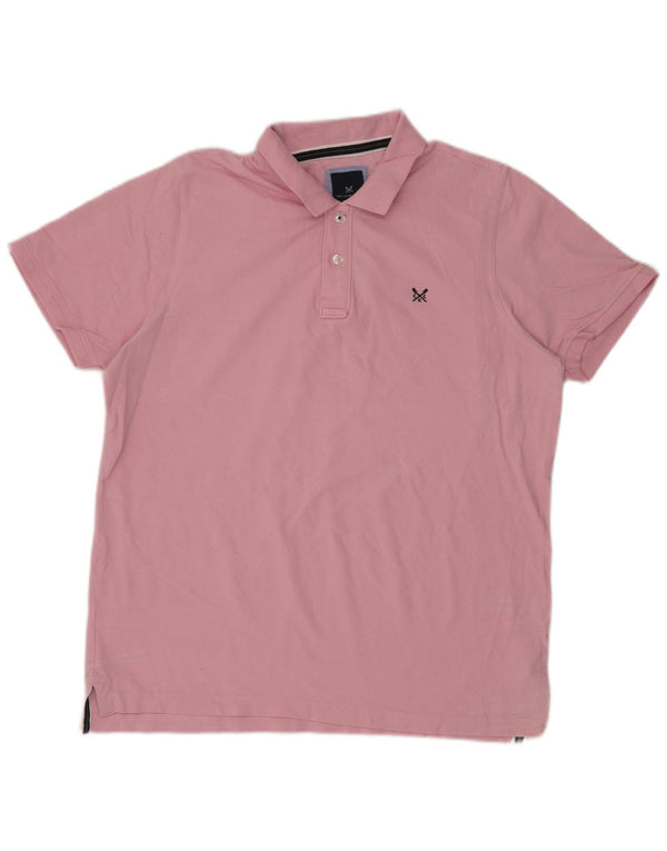 Camisa polo masculina 2XL algodão rosa da Crew Clothing